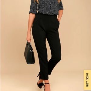 Kick It Black High-Waisted Trouser Pants